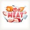 Meat emblem lettering text message