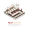 Meat Factory Isometric Composition