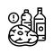 meat, fat oil unhealthy products for gout disease line icon vector illustration
