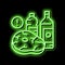 meat, fat oil unhealthy products for gout disease neon glow icon illustration