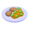 Meat food icon isometric vector. Czech republic