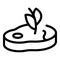 Meat food icon outline vector. Eating vegan