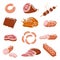 Meat food set. Vector