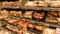 Meat in a fridge shelf at a swedish supermarket : chicken, sausages, beef, salamiâ€¦