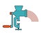 Meat grinder and minced meat. hasher and Stuffing cartoon. mincer vector illustration