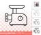 Meat Grinder simple black line vector icon