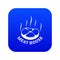 Meat house eco icon blue vector