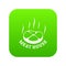 Meat house eco icon green vector