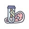 meat inspection color vector doodle simple icon