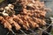 Meat kebabs shashlyk on a bbq