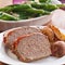 Meat loaf with roasted herb potatoes