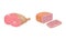 Meat with Mutton Leg and Ham as Foodstuff from Butchery Vector Set