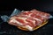 Meat packed in a vacuum bag