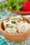 Meat pelmeni with butter