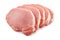 Meat, pork, slices pork loin on white background