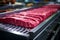 Meat processing marvel Industrial machinery cuts and prepares fresh beef