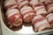 Meat products: cutlets, stuffed cabbage, meatballs in bacon.