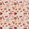 Meat products food butcher store pattern vector flat background