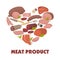 Meat products of high quality in heart shape promo poster