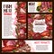 Meat and sausage product banner template set