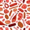 Meat seamless pattern - sausages