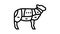 meat sheep line icon animation