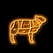 meat sheep neon glow icon illustration