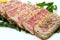 Meat slices tuna with sesame seeds
