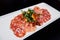 Meat slicing platter - prosciutto ham, bresaola, pancetta, salami and parmesan