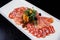 Meat slicing platter - prosciutto ham, bresaola, pancetta, salami and parmesan