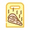 meat smoked color icon vector illustration