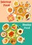 Meat, soup, potato dishes icon set for food design