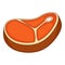 Meat steak icon, cartoon style