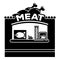 Meat street kiosk icon, simple style