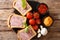 Meat terrine, pate with spices, garlic served with vegetables an