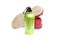 Meatal drink bottle sports shoes isolated