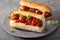 Meatball sub sandwich with cheese and marinara tomato sauce. american italian fast food