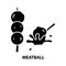 meatball symbol icon, black vector sign with editable strokes, concept illustration