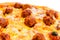 Meatballs cheese pizza background