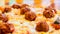 Meatballs cheese pizza background