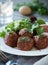 Meatballs and Side Green Salad