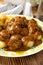 Meatballs with silesian noodles