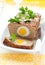 Meatloaf with boiled eggs