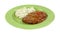 Meatloaf Gravy Mashed Potato On Green Plate