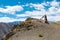 Mebtak La Pass 3840m view from Between Hemis Shukpachan and Tingmosgang Temisgam in Sham Valley, Ladakh, India.