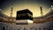 Mecca muslim arabic architectural religious prayer building. AI generated.