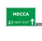MECCA road sign isolated on white