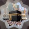 MECCA, SAUDI ARABIA - JULY 14, 2018 : Beautiful Kaaba view in Masjid Al Haram in Mecca Saudi Arabia. Muslim pilgrims from all over