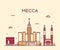 Mecca skyline Trendy vector illustration linear