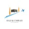 mecca travel logo, Al haj & umrah mubarak tour symbol